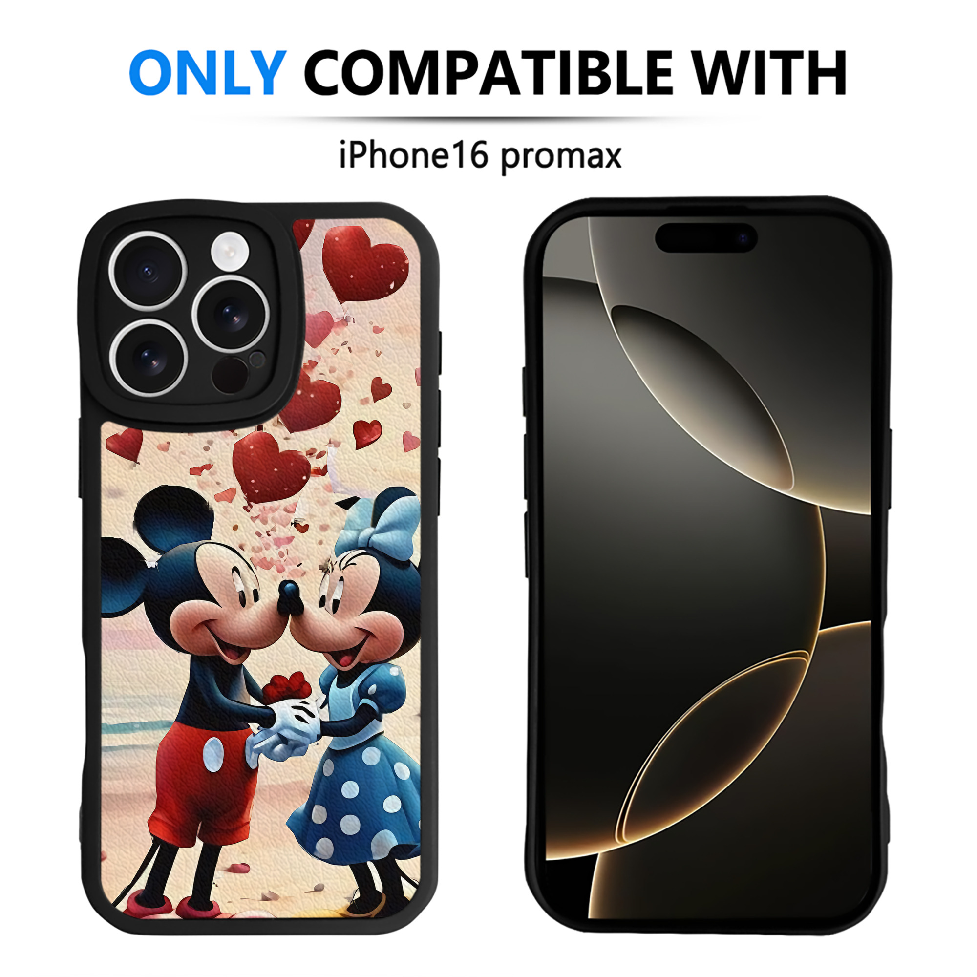 （画像用） ミッキーマウス Mickey Mouse 【iPhone 16シリーズ対応】シリコンスマホケース（レザー調） 材質：シリコン
